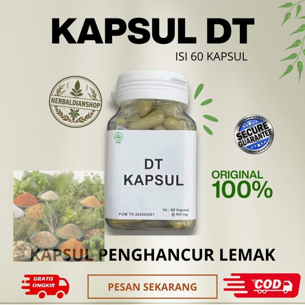 terlaris saat ini ORI BPOM DT Kapsul | Herbal BPOM | Diet Sehat | 60 Kapsul