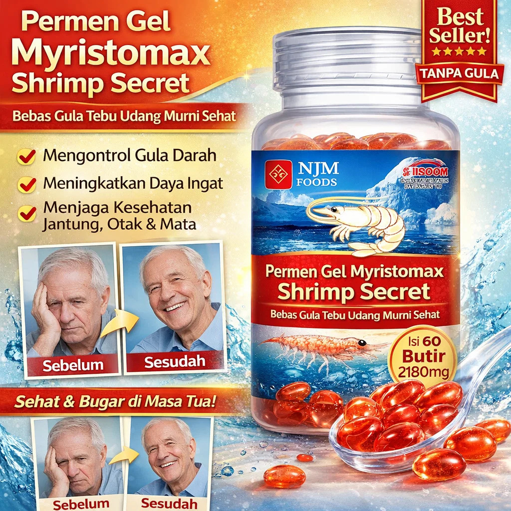 [Beli 2 Gratis 2]Minyak Krill Antartika 100% Murni / Minyak Krill Alami / Minyak Krill Omega 3 EPA D