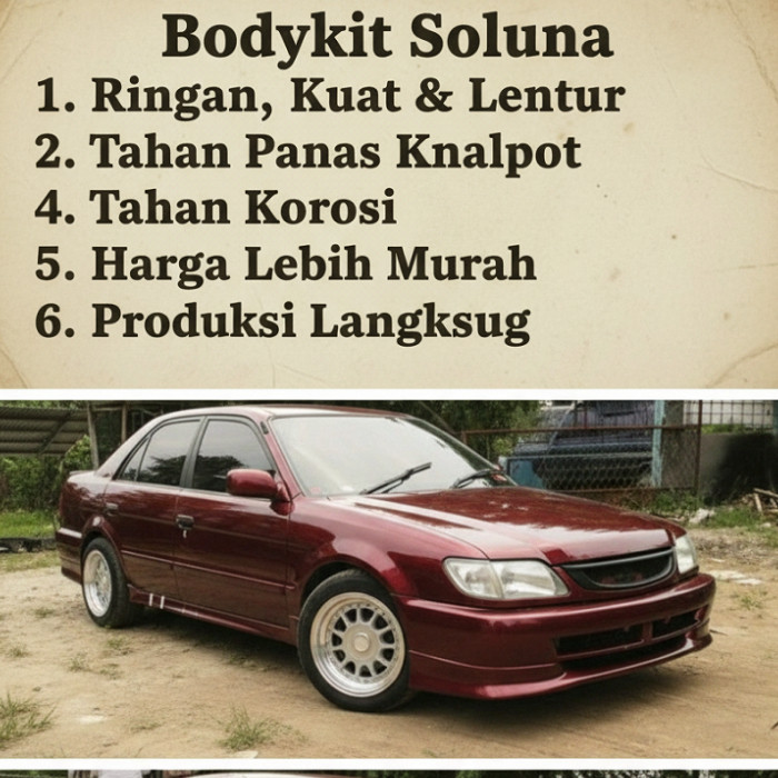 cicilan 0% bodykit soluna 2000-2002 body kit toyota soluna