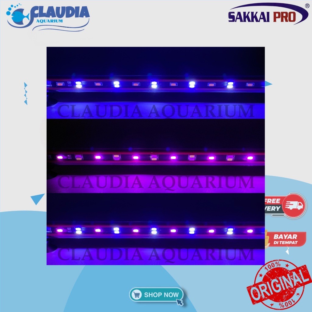 New Lampu Celup LED Aquarium  SAKKAI PRO T4 DAY AND NIGHT UVA & UVB 20 30 40 50 60 80 100 cm T4 T200