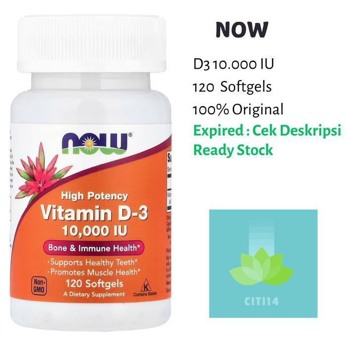 NOW FOOD VITAMIN D3 10000 IU - Vit D D-3 10000IU 120 Softgels