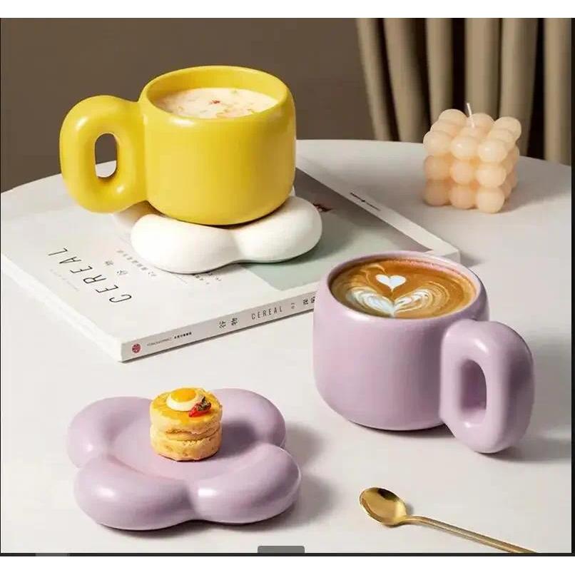 500ml Large Capacity Mug Cute Ceramic Coffee Cup and Set European Afternoon Tea Milk Coffee Drink Mu
