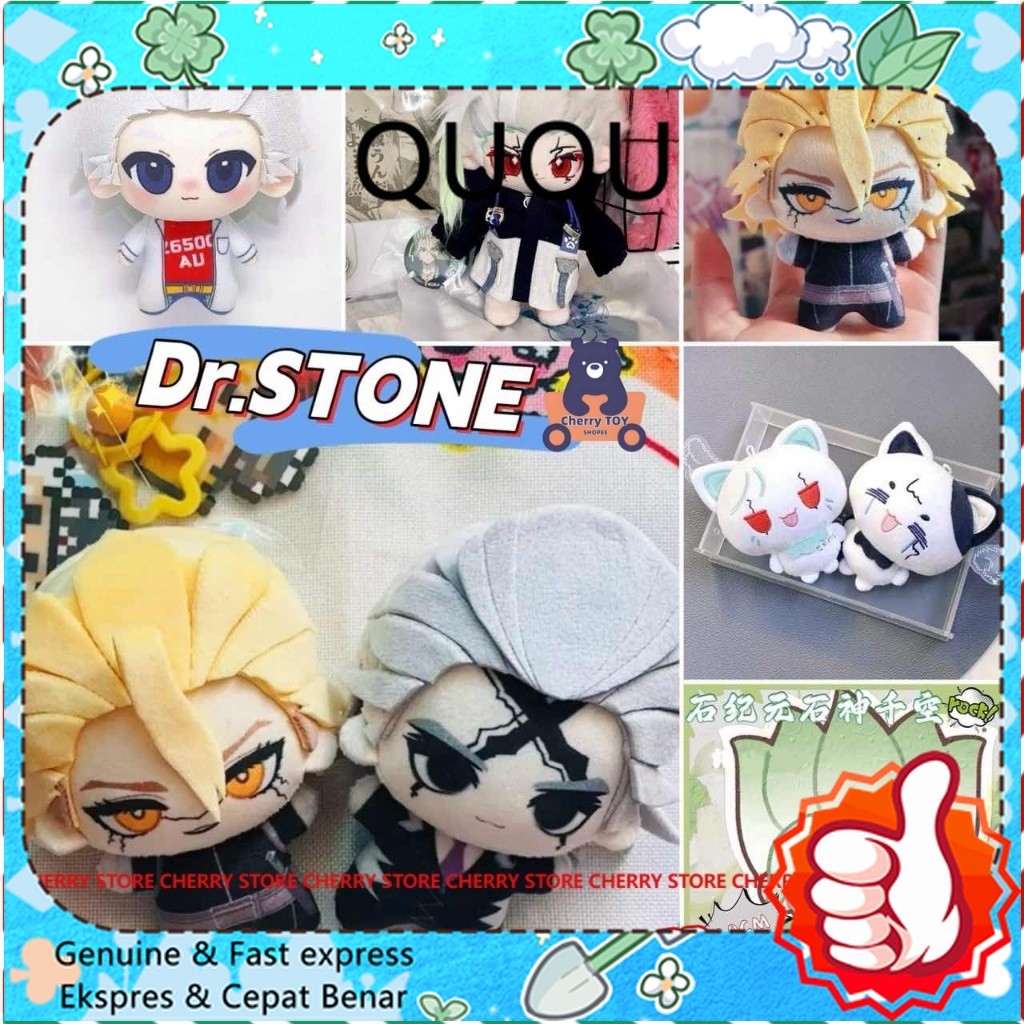 10CM Anime Dr. Stone Genos Ishigami Senkuu Mini Doll Anime Figure Plush Cotton Stuffed Toy Puppet Co