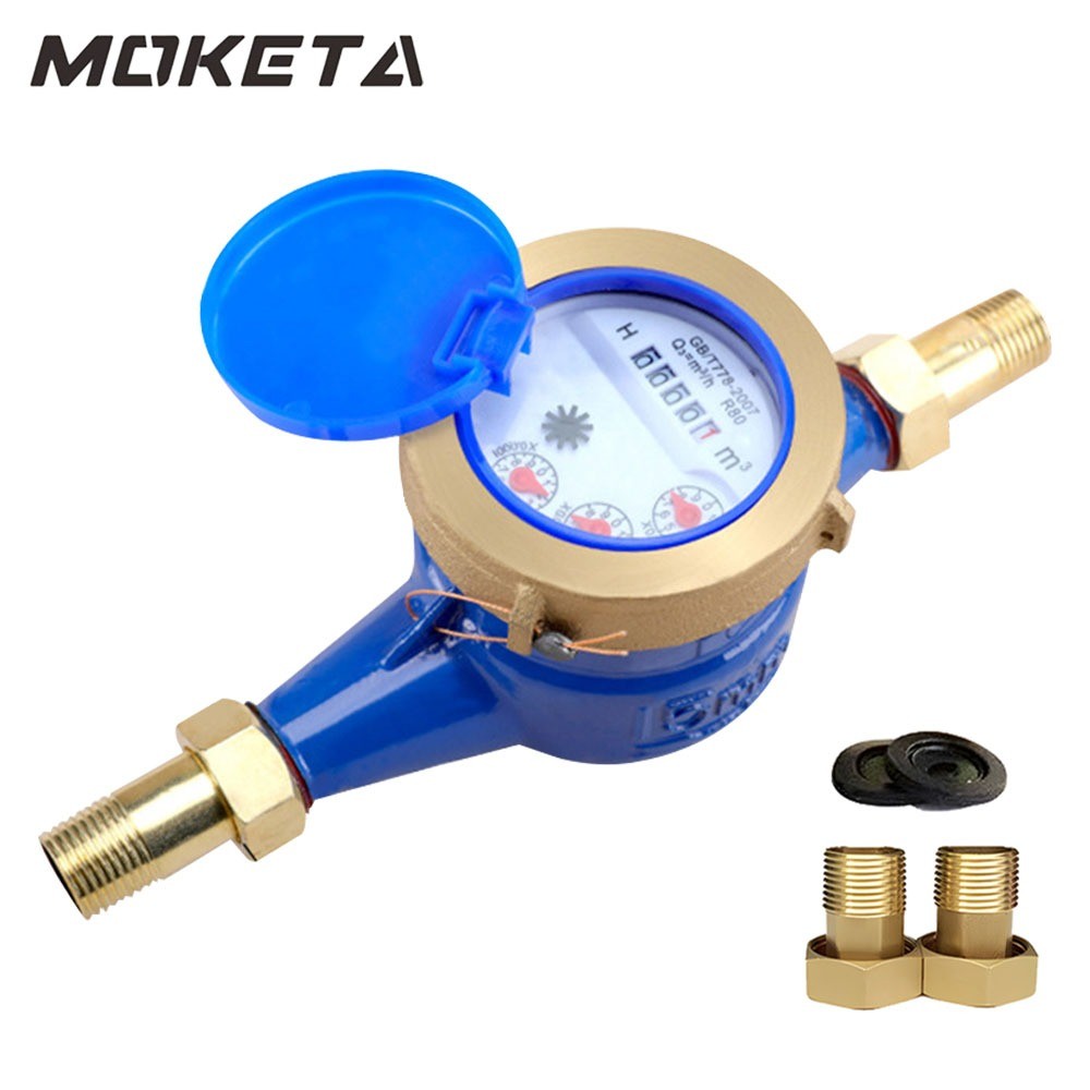 MOKETA Meteran Air Bodi Besi Standar PDAM Original SNI Tamper Meteran Air Jarum PDAM 1/2" Meteran PD