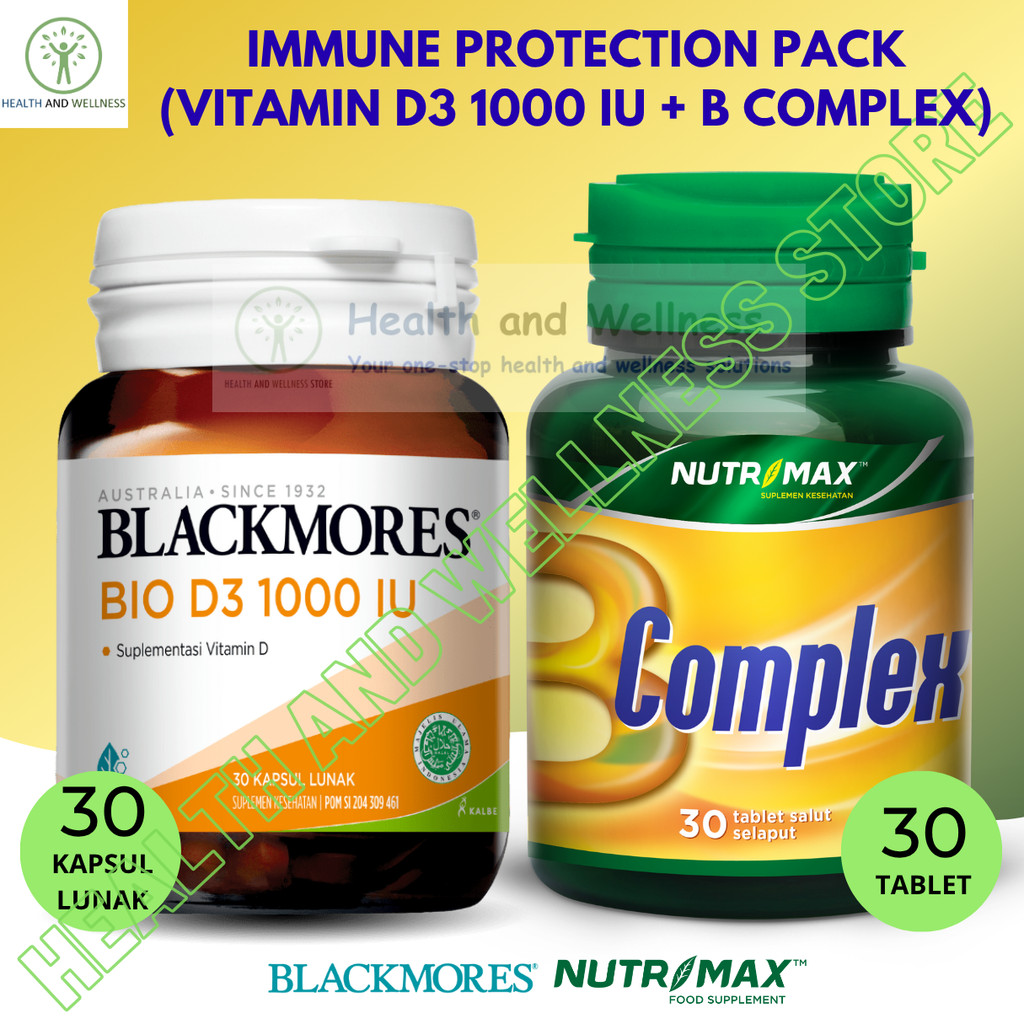 Blackmores Bio D3 1000 IU Kapsul Lunak dan Nutrimax B Complex Tablet