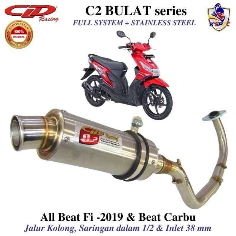 CLD C2 BULAT SERIES KNALPOT RACING BEAT FI 2019 & BEAT KARBU Exhaust system