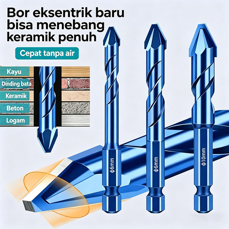 Bor Keramik Eksentrik Multifungsi Cepat Tanpa Air Untuk Keramik Kayu Dinding Bata Beton Logam Kaca H