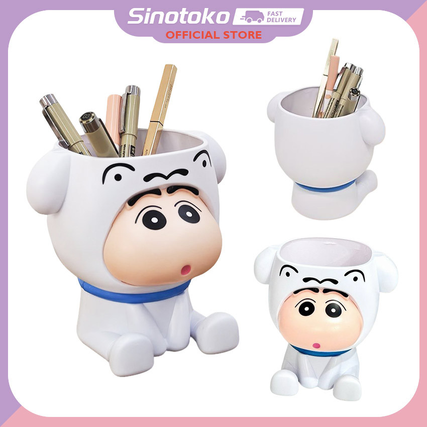Dekorasi Meja Figure Crayon Shinchan 3D – Tempat Pulpen Plastik Berkualitas Tinggi, Hadiah Ulang Tah