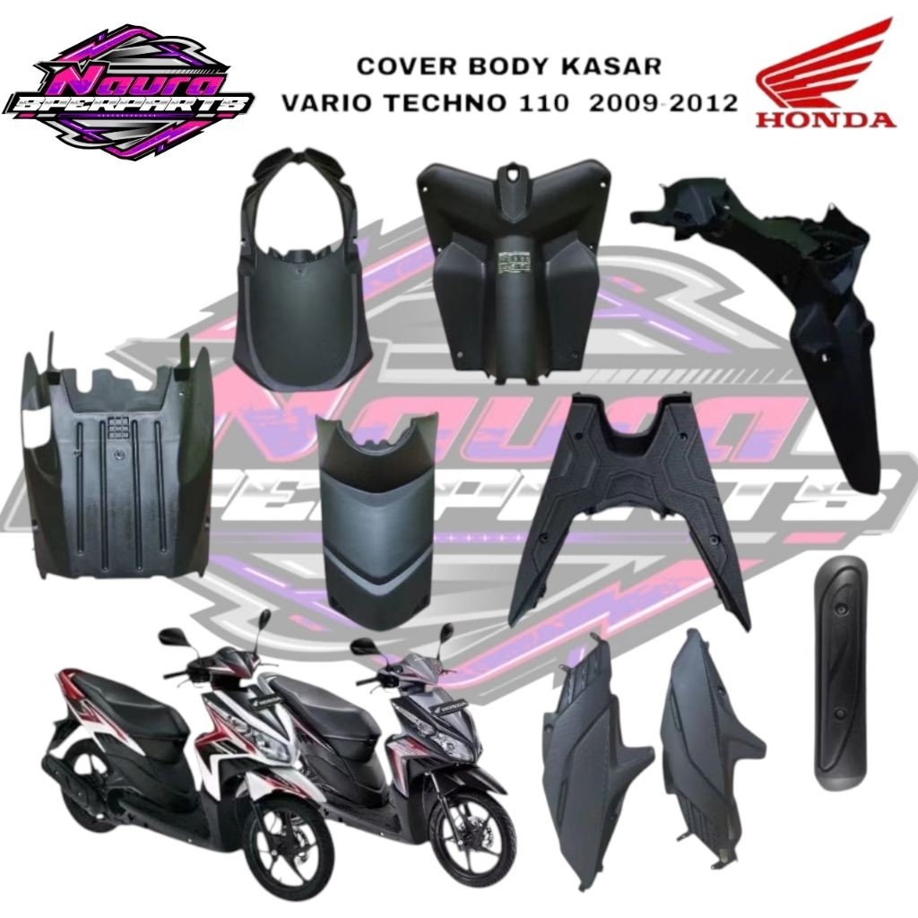 Naura - Cover Body Full Kasar Honda Vario Techno 110 Karbu Vario Techno 110 Lama 2009 2010 2011 2012