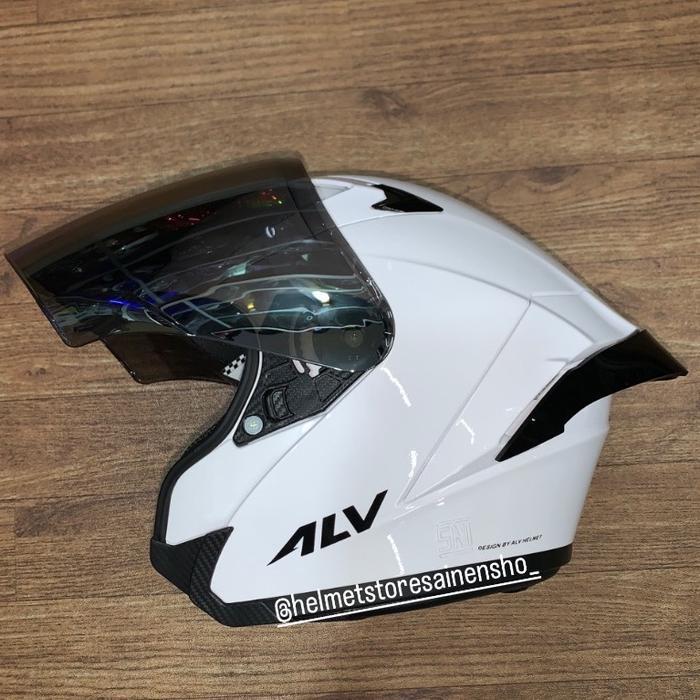 HELM ALV ULTRON POLOS DAN CARBON ORIGINAL PAKET GANTENG Helem - Putih, M 57-58, Helm saja