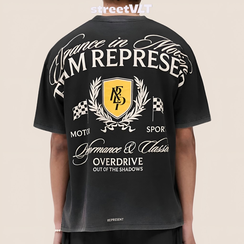 Represent UK Crest Vintage Black Tee Original