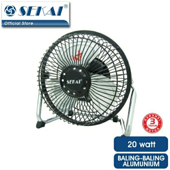 TVCENTER Kipas Angin Meja Kecil Besi 6" inch Sekai HFN 650 - Hitam