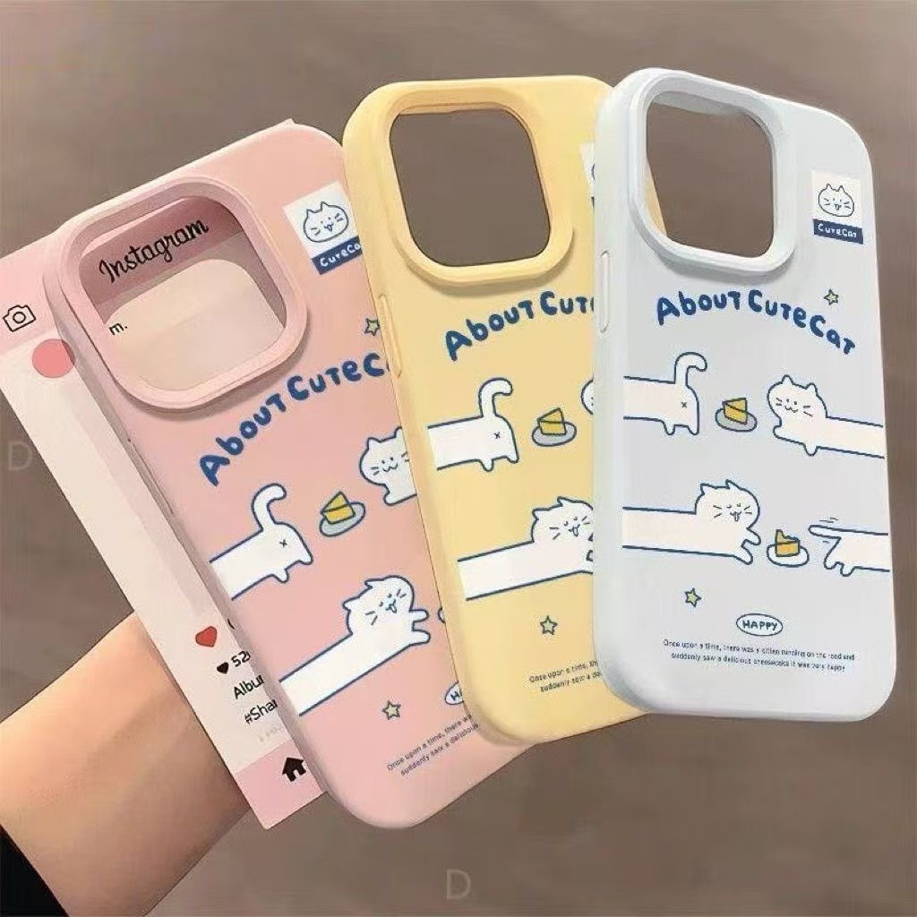 Stylent Mochi Cat Sesuai untuk phone case iphone16PROMAX aesthetic iphone15pro caseing bening premiu