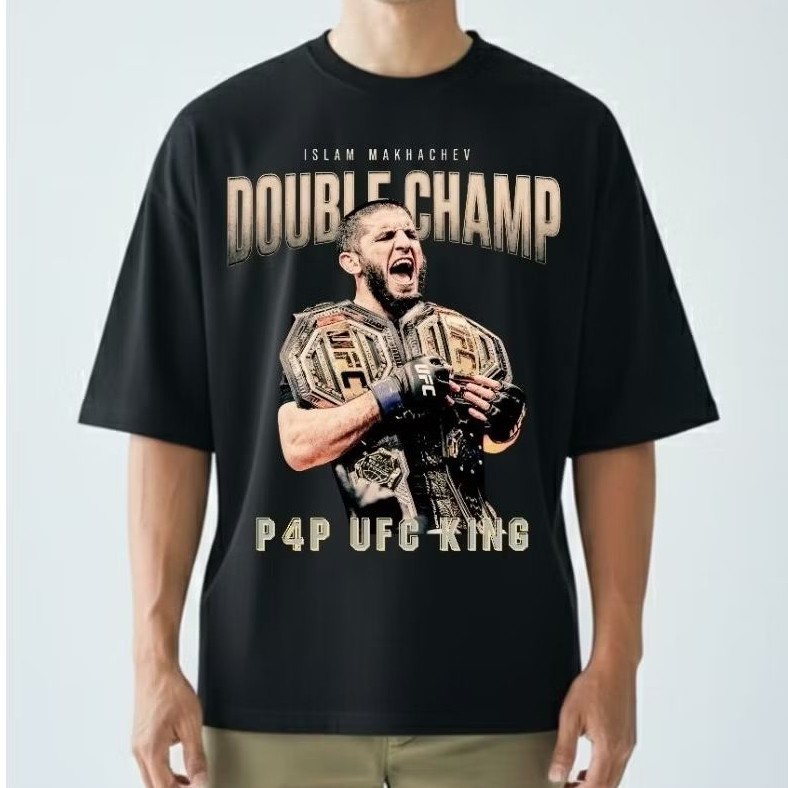 [AiryTex] UFC Islam Makhachev Boxy Fit Oversize T-Shirt Pria Wanita | Airism Quick Dry Adem,Anti Kus