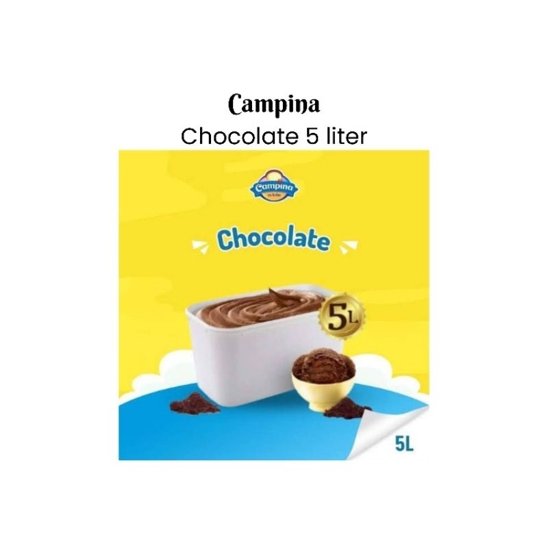 Es Krim Campina Chocolate 5liter Ice Cream Ember Rasa Coklat Lezat Untuk Usaha Dan Acara Besar
