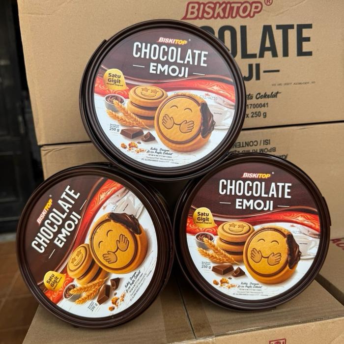 3 Ember Biskuit coklat Emoji biskitop ( bisa COD )