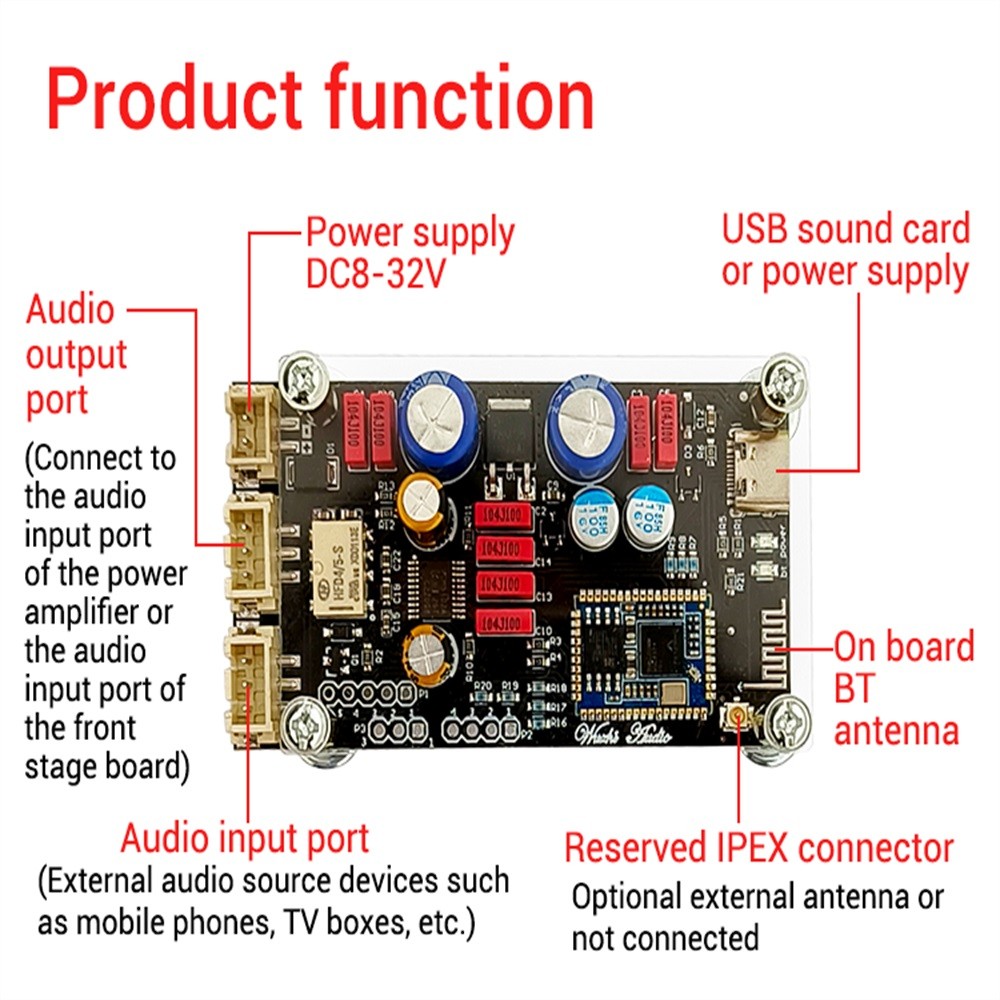 ZK-QCC Qualcomm QCC5125 QCC3034 Bluetooth 5.1 lossless decong board APTX LDAC fever level