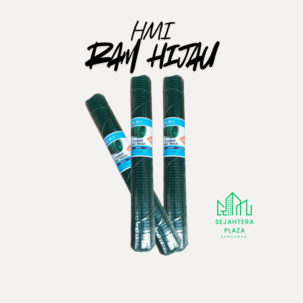 Ram Kawat HMI 10 METER Kawat Loket Pvc 1/2'' 12mm 1 roll / Kawat Ram Ayakan / Kawat Kandang Burung