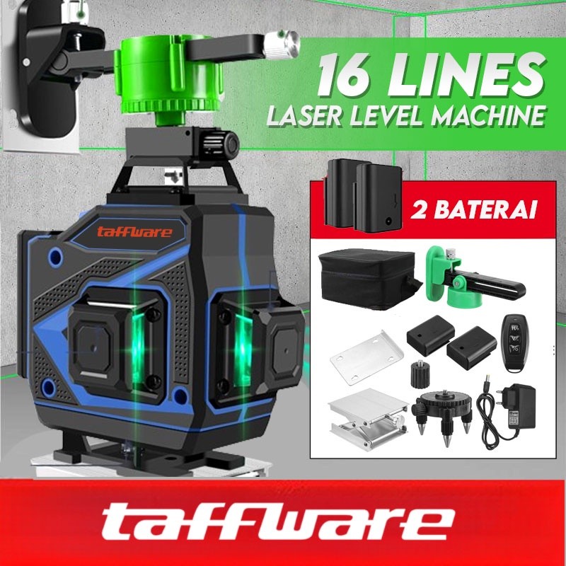 UR Tech 8 12 16 Line Laser Level Mesin Self Leveling 16 Line Laser 3D 4D + Remote