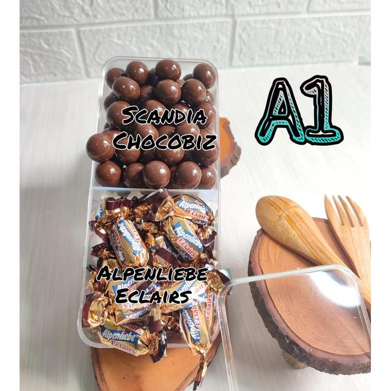 Coklat toples / cokelat scandia / coklat putih isi Oreo / waisun jelly - Mix A1