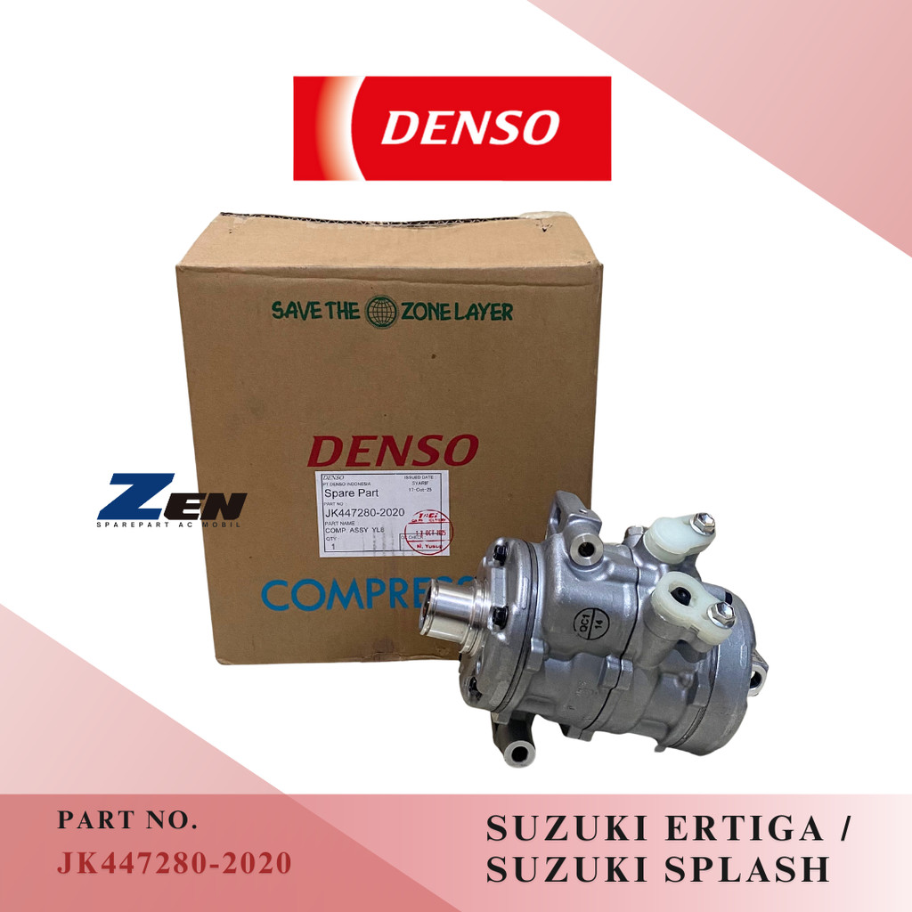 KOMPRESOR AC SUZUKI ERTIGA SUZUKI SPLASH SWIFT NEW WAGON R DENSO ASLI JK447280-2020