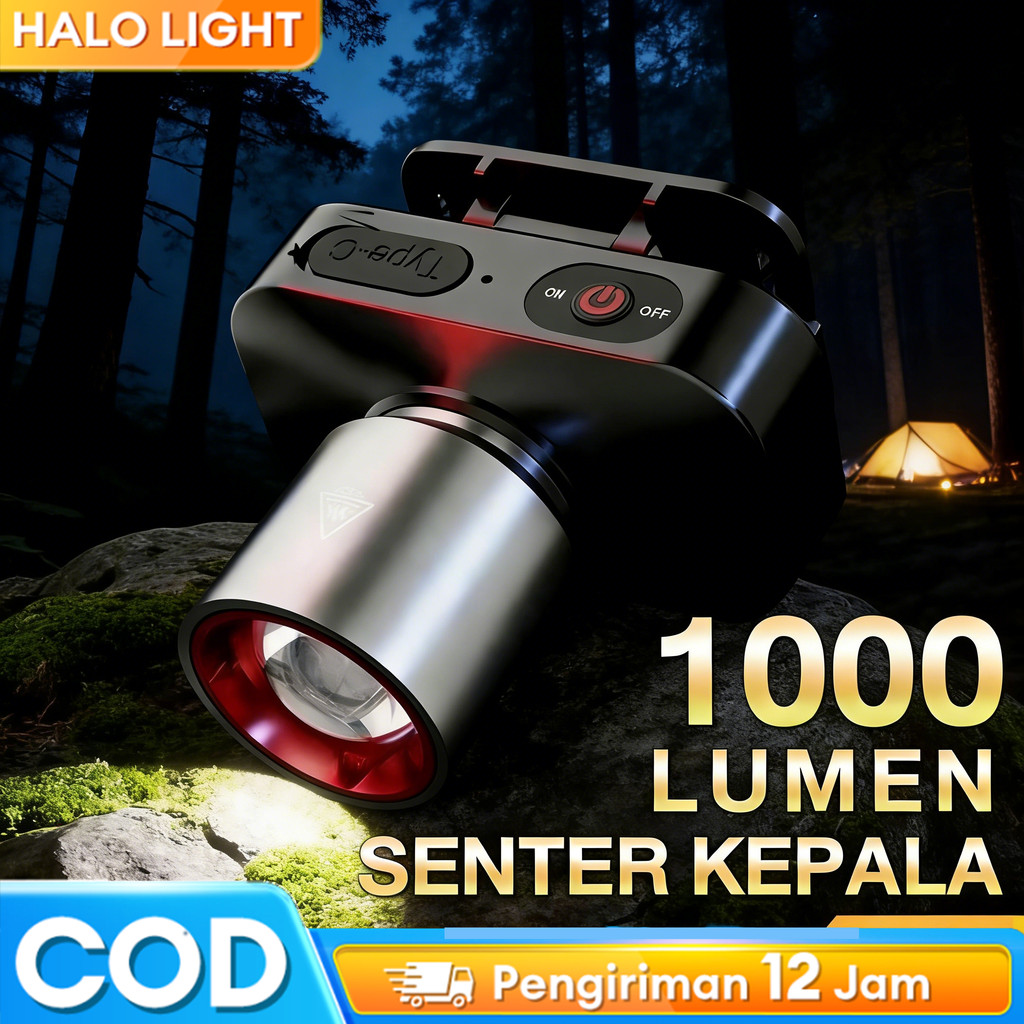 Lampu Kepala LED Senter Kepala Cahaya Maksimal dengan Headlamp Senter kepala super terang anti air l