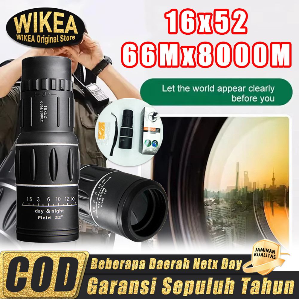 Teropong Jarak Jauh Monokular Lensa Focus Zoom 8000M Teropong Monocular Fokus Zoom Lensa Kekeran Jar