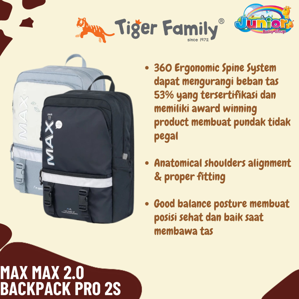 Tiger Family Max Max 2.0 Backpack Pro 2S - Tas Ransel Remaja