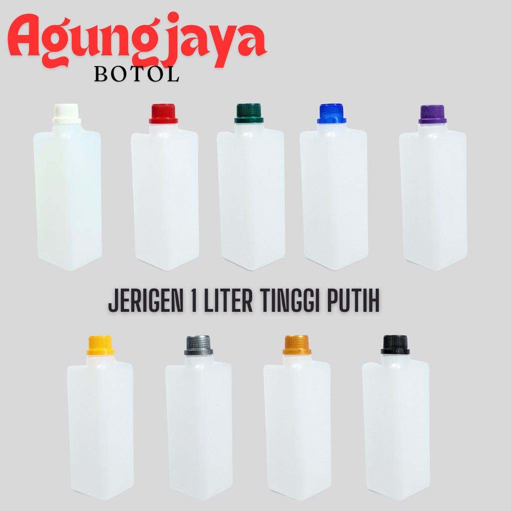 Jerigen  1 L Tinggi Putih Hdpe / Jerigen Hdpe / Jerigen / Jerigen Madu / Jerigen Bensin / Jerigen 1 
