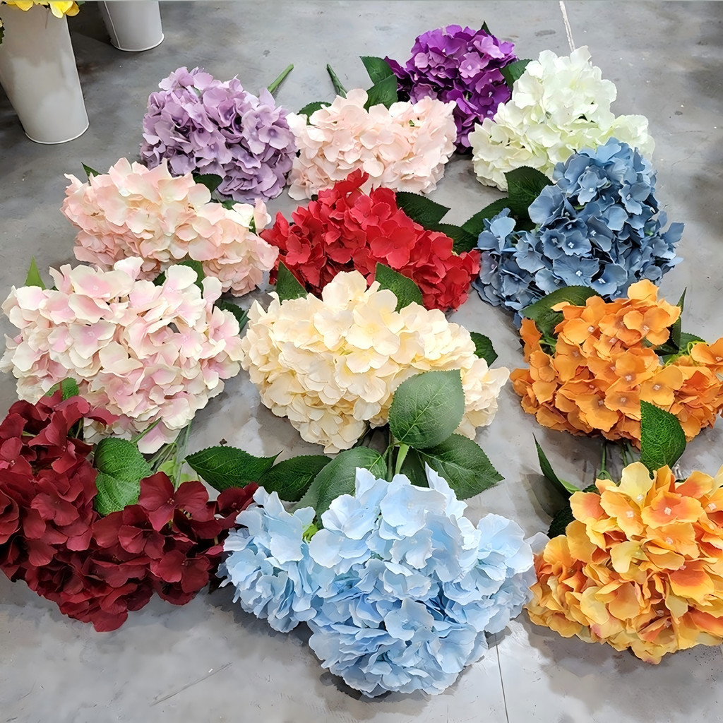 [Harga Grosir]Bunga Hortensia Jumbo Artificial hydrangea bunga artificial dekorasi 5 cabang