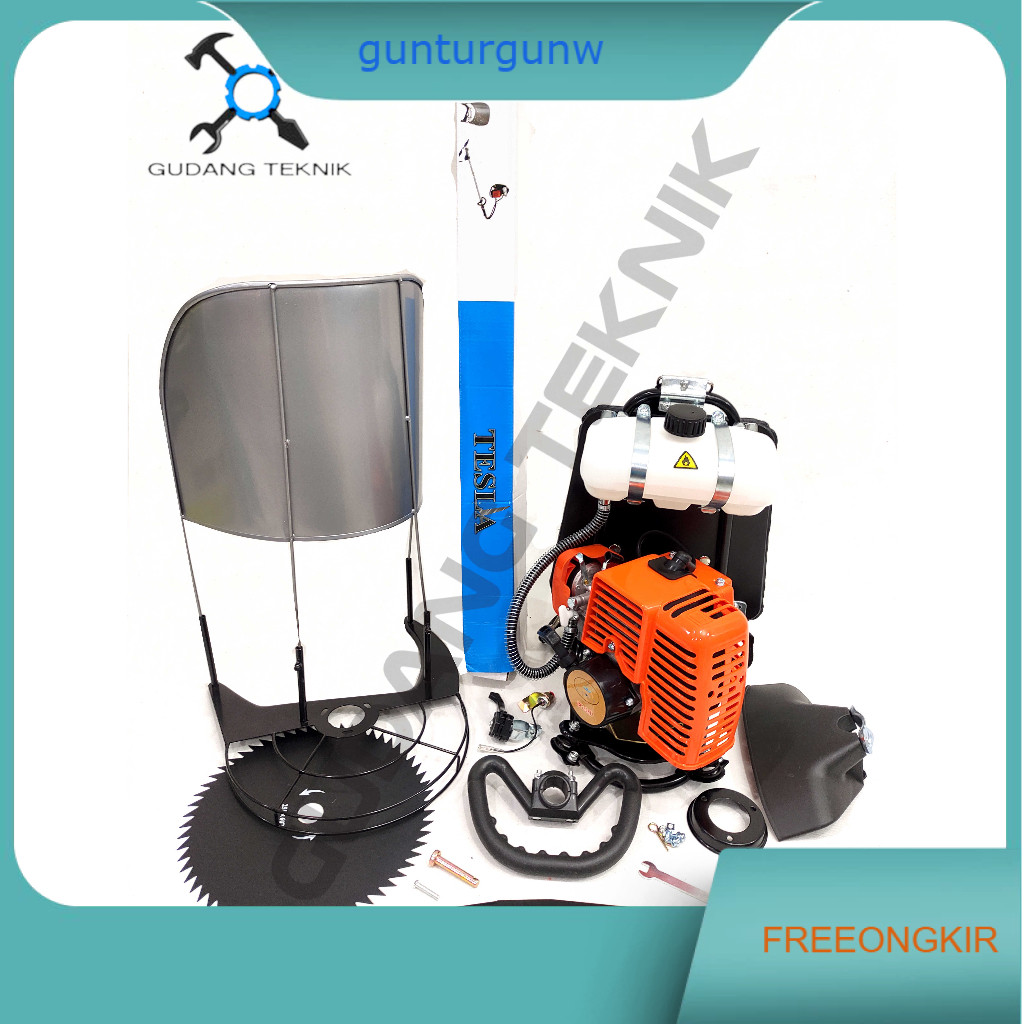 (TESLA BG328D) Mesin Potong Rumput 2Tak BG328D TESLA TUDUNG PADI SET  / Portable Brush Cutter Pemoto