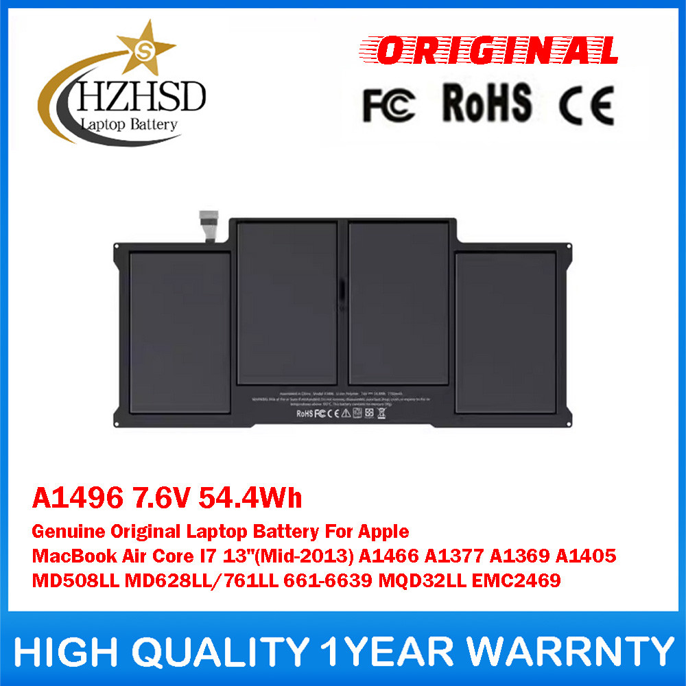 A1496 7.6V 54.4Wh Genuine Original Laptop Battery For AppleMacBookAirCoreI7 13"(Mid-2013)A1466 A1377