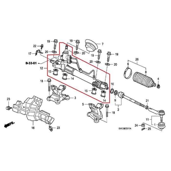 gearbox rack stir steer honda crv 2.4cc 2009 2010 2011 2012 ori PASSSS