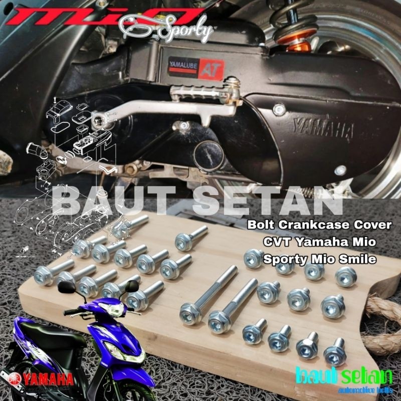 Baut Full Set Blok CVT Yamaha Mio Sporty Mio Smile Mode Dua Kunci 2003-2013