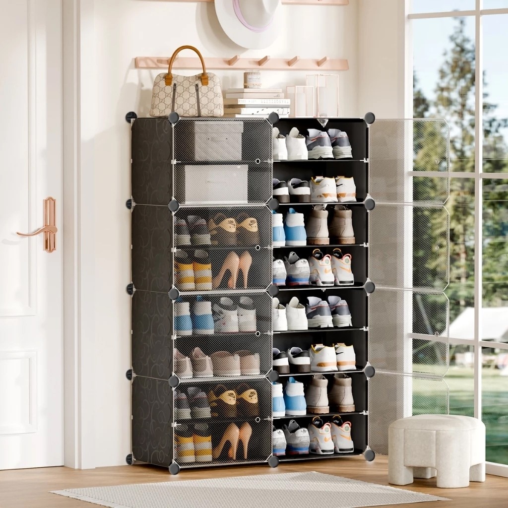 Rak Sepatu Tertutup Plastik / Lemari Sepatu Tertutup Anti Debu