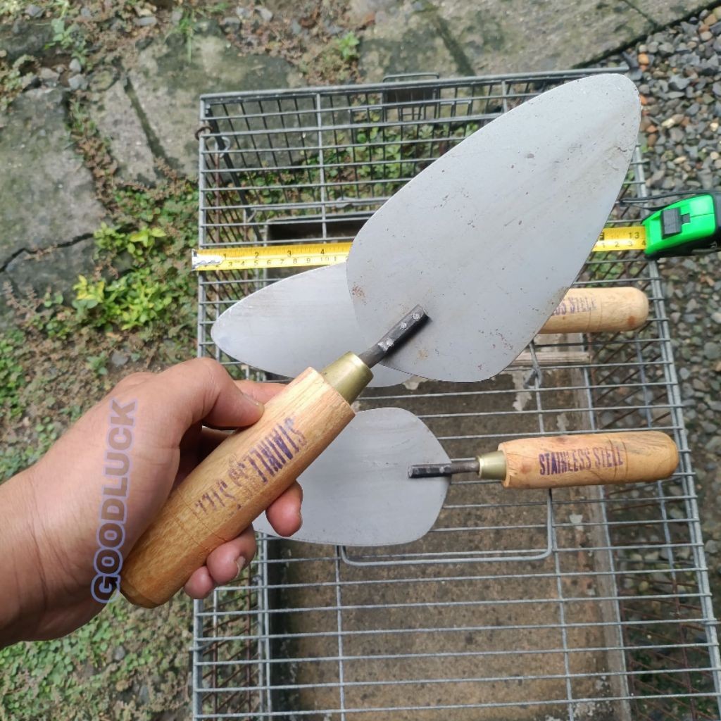 Cetok Stainless cetok galur Sendok Semen Asli (kecil, sedang, Besar) Cetok Tukang