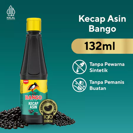 Bango Kecap Asin 132ml - Kecap Asin Cair Dari Kedelai Pilihan