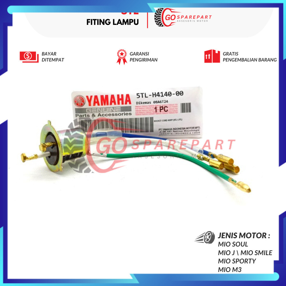 5TL FITING LAMPU MOTOR YAMAHA MIO / SOKET LAMPU MOTOR MOTOR MIO J / DUDUKAN LAMPU MIO SOUL / KABEL F