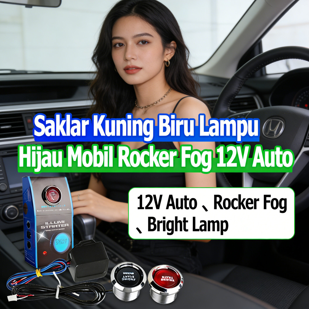Mobil Rocker Lampu Led Hijau Kuning Saklar Auto Fog 12V Hijau