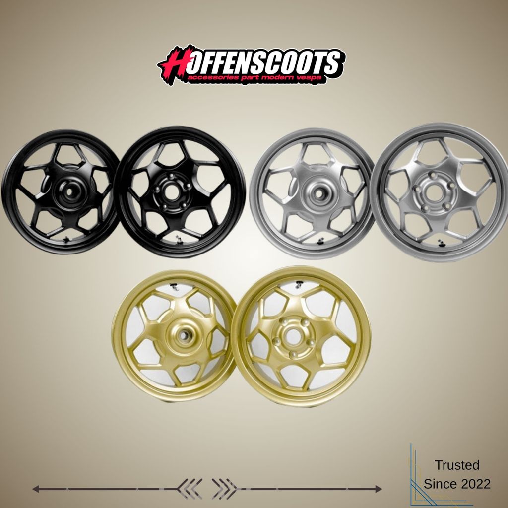 Velg VROSSI Monte Set Depan Belakang Ring 12 Vespa Sprint Primavera S LX LXV