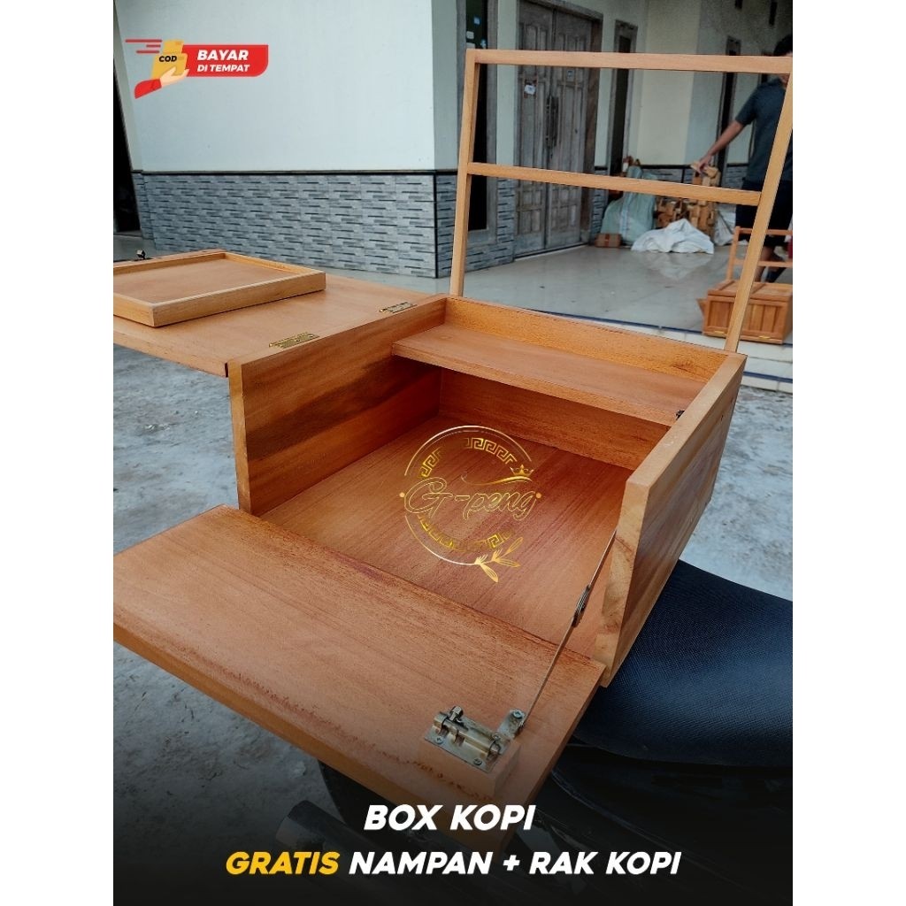 Box kopi motor keliling Kombinasi rak kopi es minuman estetik jualan keliling asongang kakilima baha