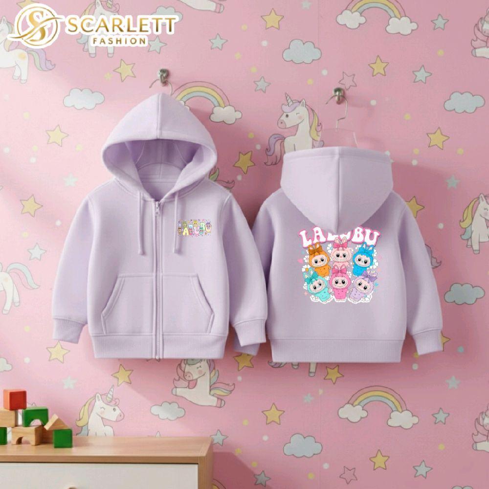 Scarlett Fashion Jaket Sweater Anak Unisex Cewek Cowok Usia 1-18 Tahun Bahan Fleece Nyaman Anti Aler