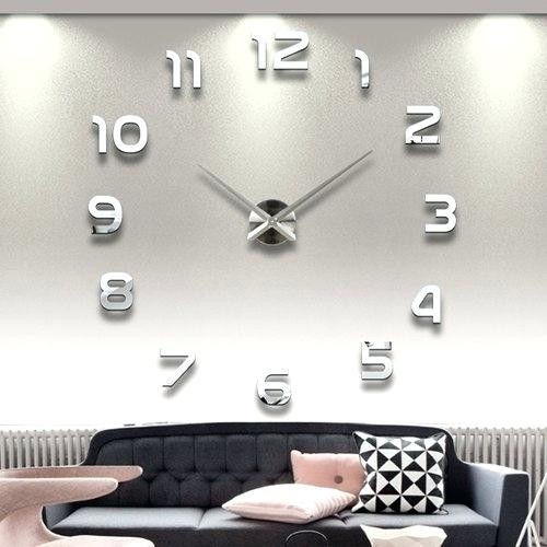 PLAOSANSTORE Jam Dinding 3D DIY Angka Latin Minimalis - Jam Dinding Raksasa - Jam Dinding DIY 3 Dime
