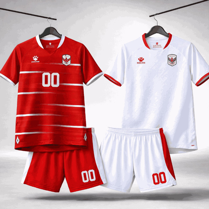 Setelan Jersey Bola Timnas Custom Nama Nomor Size S XXL