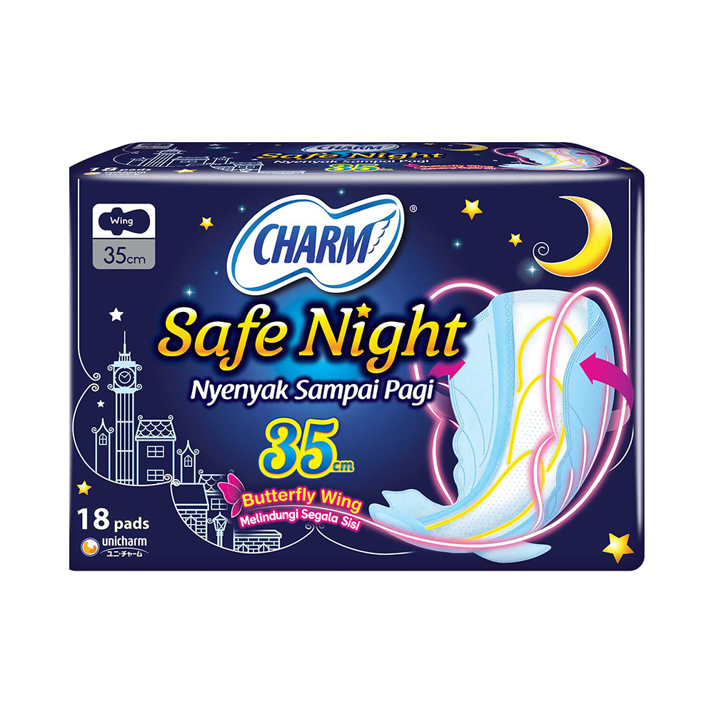 CHARM SAFE NIGHT 35CM WING 18 PADS