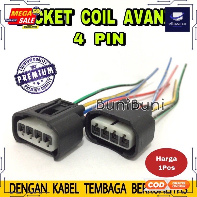Socket Soket Coil / Koil Mobil Avanza / Xenia / Innova / Rush / Terios / Vios / Granmax Dengan Kabel