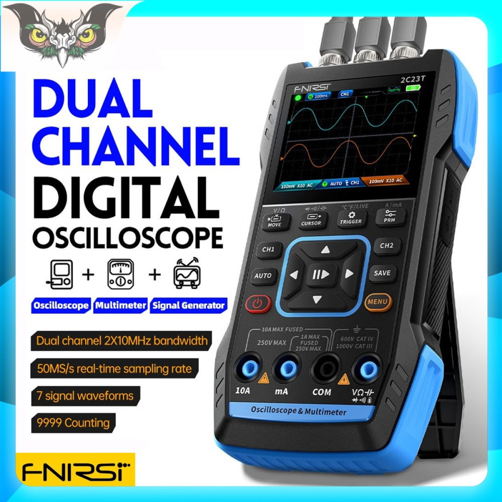 Tester Frekuensi Osiloskop Digital 3in1 Multimeter Signal Generator 2CH