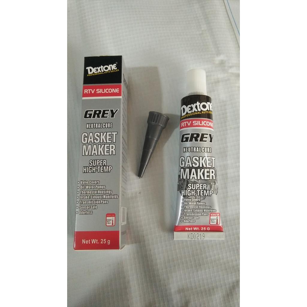 Lem Gasket Maker Paking High Temp RTV Silicone Dextone Abu Grey 25g