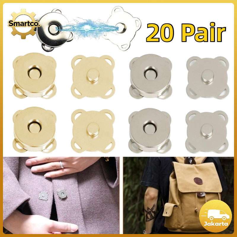 20 Pair Kancing Magnet Tas Kancing Maghnet Kancing Magnet Tas Jahit Magnet Untuk Tas