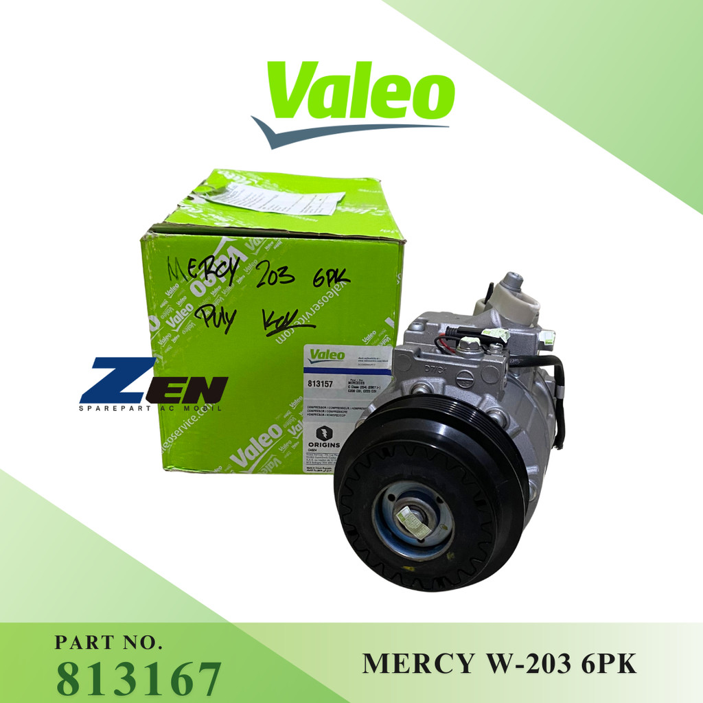 COMPRESSOR KOMPRESOR AC MOBIL MERCEDES BENZ MERCY W203 W204 W211 6PK VALEO ASLI 813157